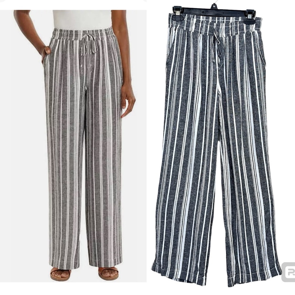 NEW Briggs Linen Blend Stripe Pant - Size Small